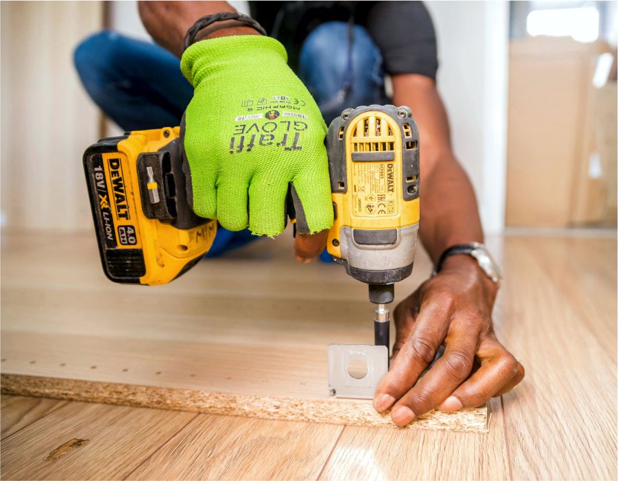 construction worker with drill construction worker with drill